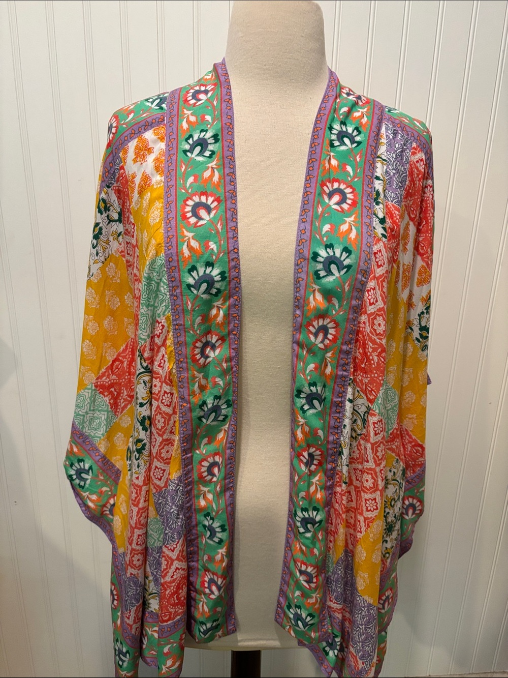 Tolani Collection Bohemian Patchwork Print Kimono